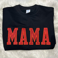 MAMA (RED GLITTER PATCH) Black Sweatshirt