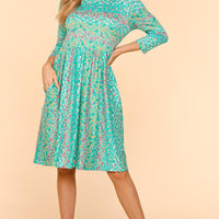 Haptics Round Neck Floral Dress with Pockets