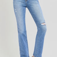 RISEN Full Size Distressed High-Rise Ankle Straight Jeans