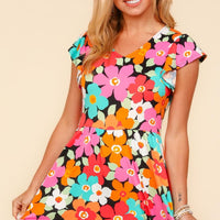 Haptics Floral Midi Dress with Side Pockets