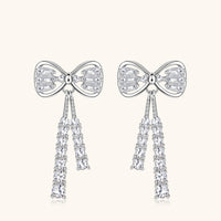 1.12 Carat Moissanite 925 Sterling Silver Bow Earrings