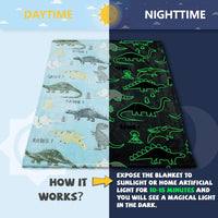 Green Dino Glow Blanket