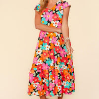 Haptics Floral Midi Dress with Side Pockets