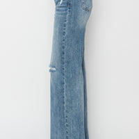 RISEN Full Size High Waist Distressed Wide Leg Jeans