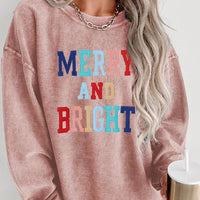 MERRY AND BRIGHT Graphic Sweatshirt