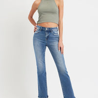 RISEN Full Size Mid Rise Ankle Straight Jeans with Pockets