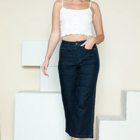 Judy Blue Full Size Side Seam Braid Detail Crop Wide Leg Jeans