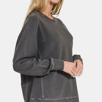 Zenana Full Size Pigment Dyed French Terry Sweatshirt