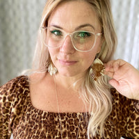 Brown Marble Fringe Earrings