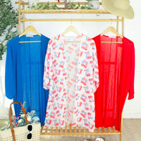 IN STOCK Patriotic Cherries Kimono FINAL SALE