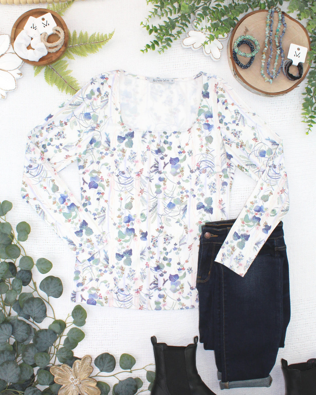 IN STOCK Alyssa Long Sleeve Top - Olive Meadow