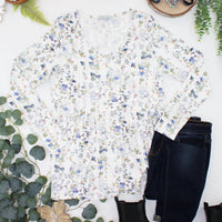 IN STOCK Long Sleeve Sarah Ruffle Top - Olive Meadow