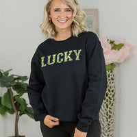 Lucky Faux Sequins Crewneck