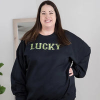 Lucky Faux Sequins Crewneck