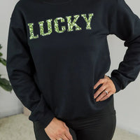 Lucky Faux Sequins Crewneck