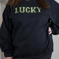 Lucky Faux Sequins Crewneck