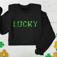 Lucky Faux Sequins Crewneck