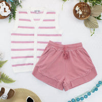 IN STOCK French Terry Stevie Shorts - Dusty Pink FINAL SALE