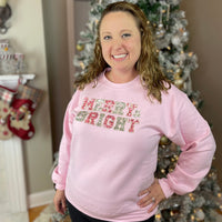 Merry & Bright Faux Sequins Crewneck