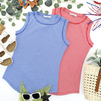 IN STOCK Morgan Micro Striped Tank - Blue