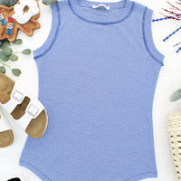 IN STOCK Morgan Micro Striped Tank - Blue