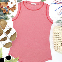 IN STOCK Morgan Micro Striped Tank - Red