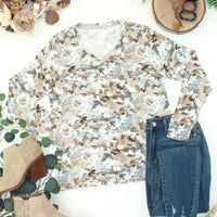 IN STOCK Larissa Long Sleeve - Neutral Leaves