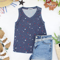 IN STOCK Noelle Tank - Navy Liberty Stars FINAL SALE