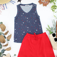 IN STOCK Noelle Tank - Navy Liberty Stars FINAL SALE