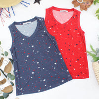IN STOCK Noelle Tank - Red Liberty Stars FINAL SALE