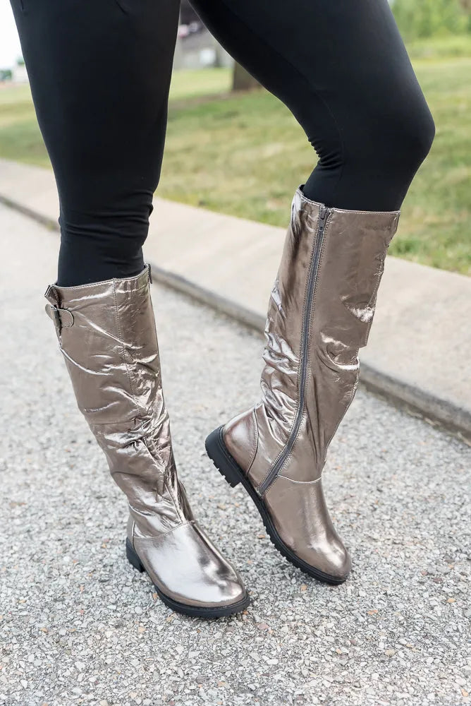 On the Edge Boots in Pewter