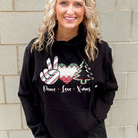 Peace Love Christmas Graphic Hoodie