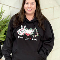 Peace Love Christmas Graphic Hoodie