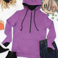 IN STOCK Classic HalfZip Hoodie - Black and Purple