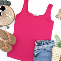 IN STOCK Rachel Ribbed Tank -  Hot Pink FINAL SALE