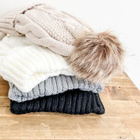 IN STOCK Carly Cable Knit Beanie - Grey | Women's Beanie FINAL SALE