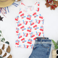 IN STOCK Romy Tank - Patriotic Cherries FINAL SALE