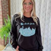 Santa's Sleigh Long Sleeve Graphic Tee