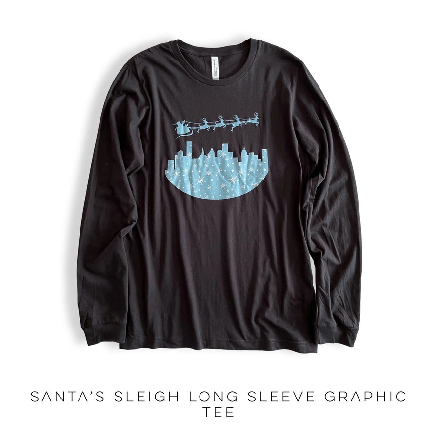 Santa's Sleigh Long Sleeve Graphic Tee