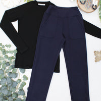 IN STOCK Luxe Ankle Bottoms- Navy
