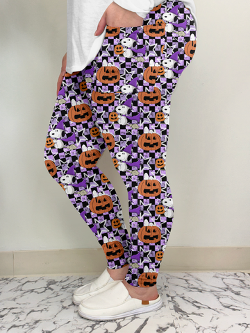 Purple Pumpkin Leggings w/ Pockets