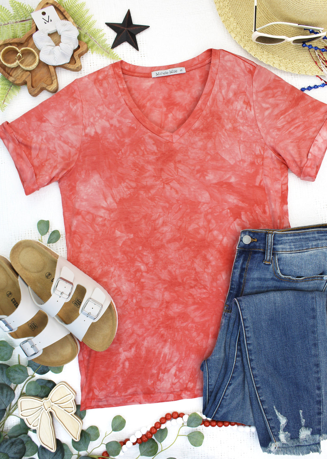 IN STOCK Sophie Top - Red Tie Dye FINAL SALE