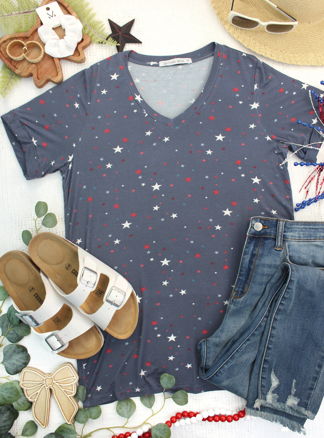IN STOCK Sophie Top - Blue Liberty Stars FINAL SALE