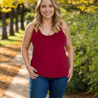 Strut Your Stuff Racerback Tank in Burgundy