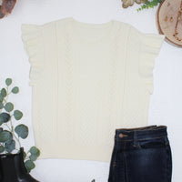 IN STOCK Felicity Flutter Sweater Top - Ivory