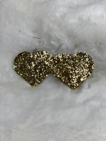 Gold glitter hearts