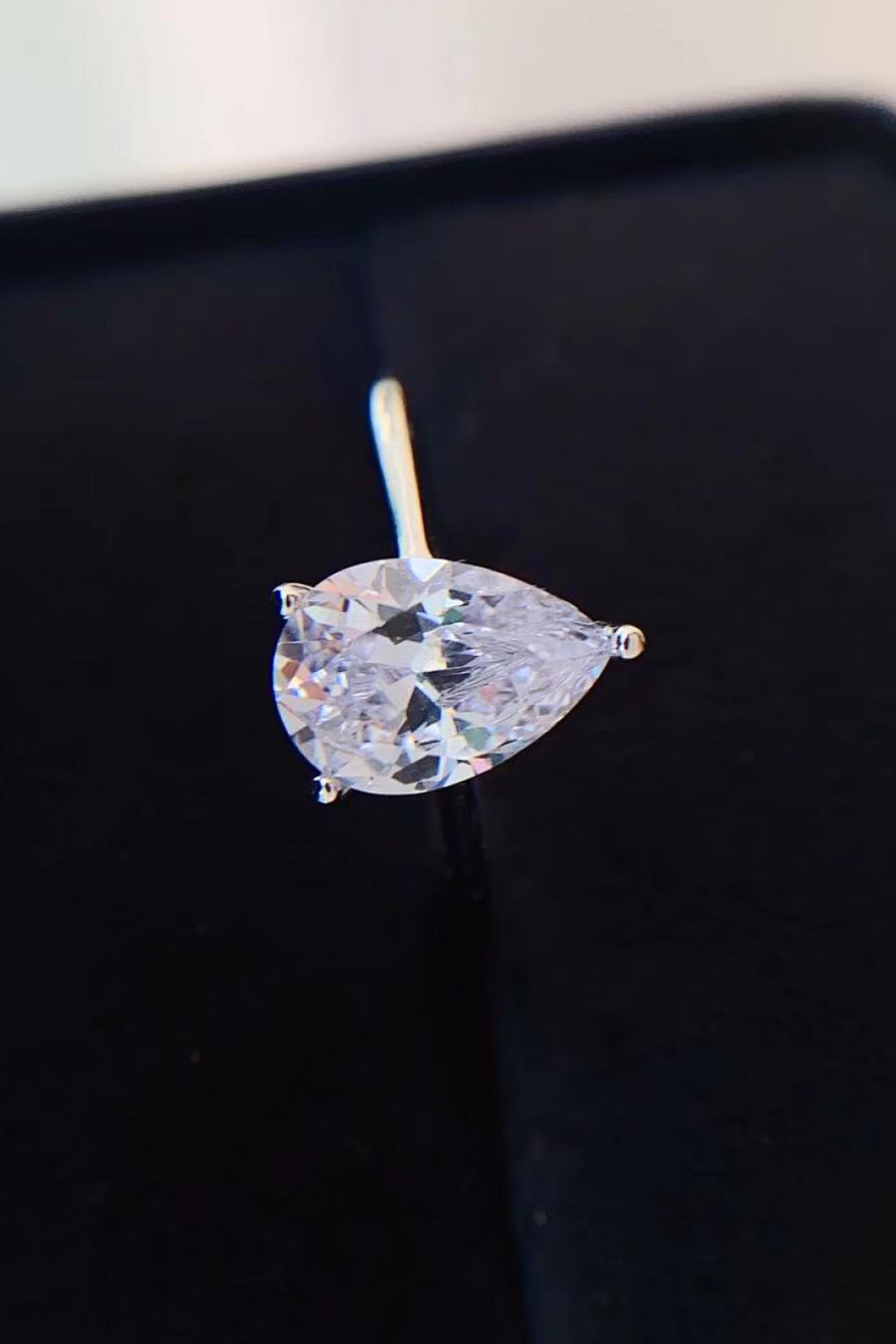 Classic Teardrop Moissanite Ring