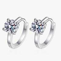 1 Carat Moissanite Huggie Earrings