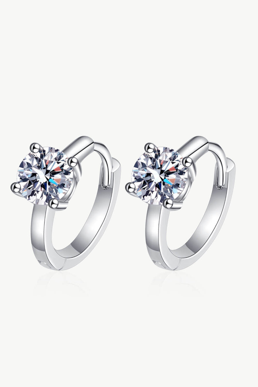 1 Carat Moissanite Huggie Earrings