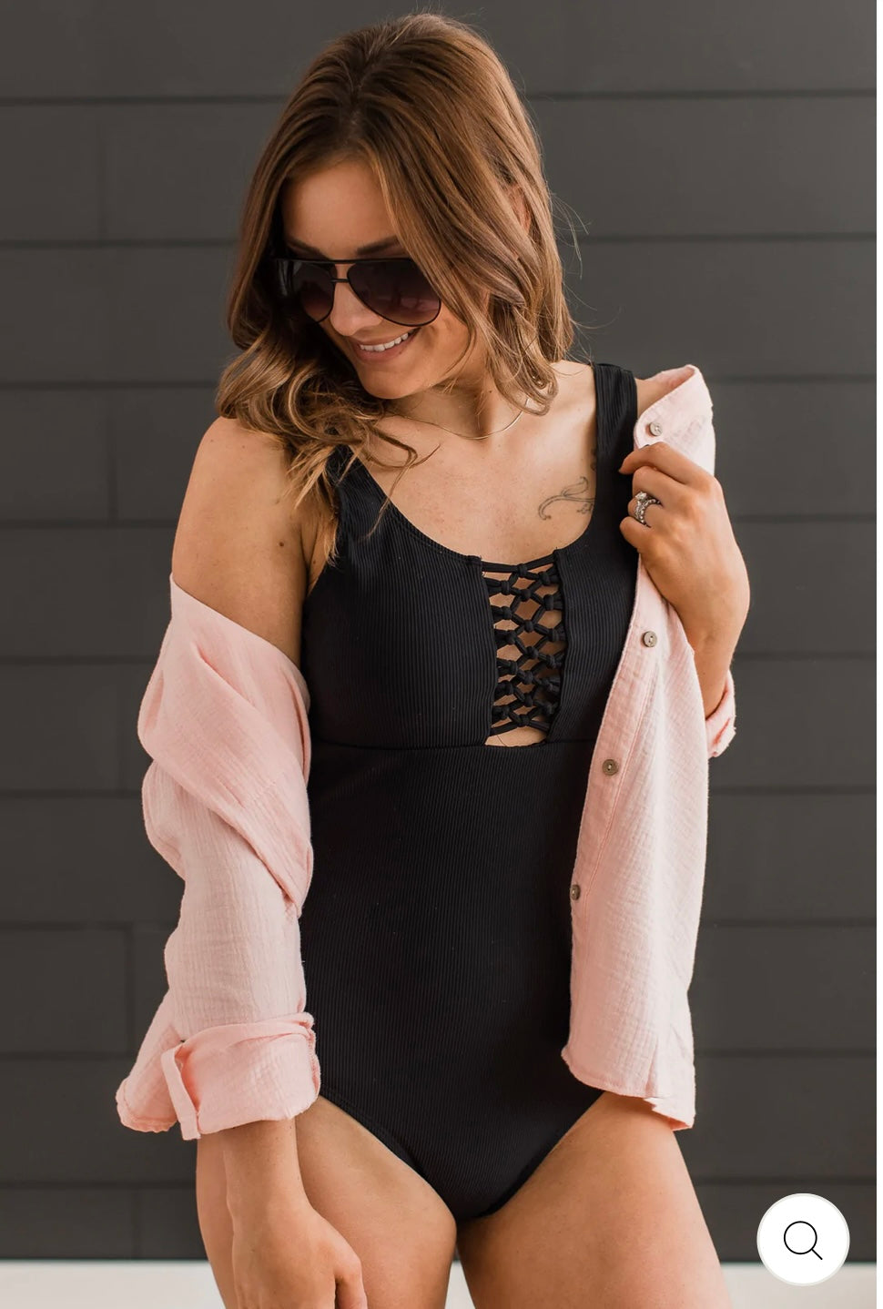 Cool & Carefree Braided detail one piece swimsuit